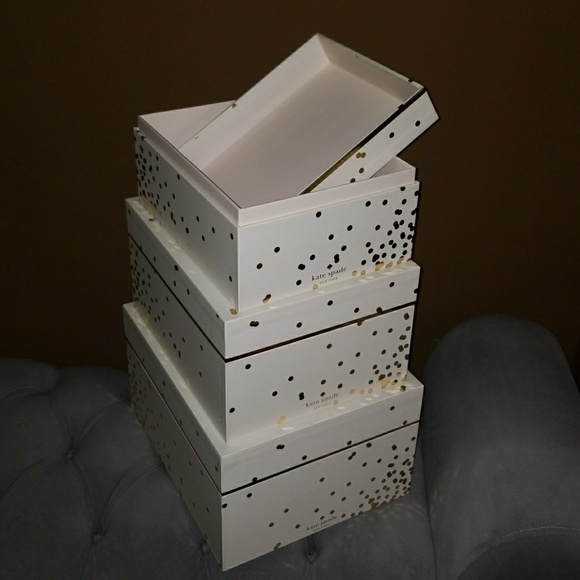 Kate spade confetti dot nesting box set of 2 only - Picture 5 of 6